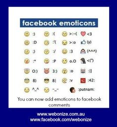 emoticons list for facebook