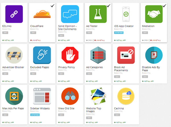 app store of ezoic